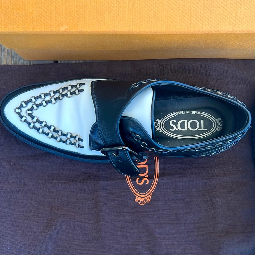 Tod's Black and White Women’s Loafers —37 - Picture 2 of 6